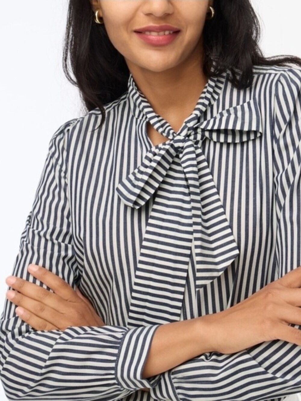 J CREW Bow Tie stripe Button Down Shirt